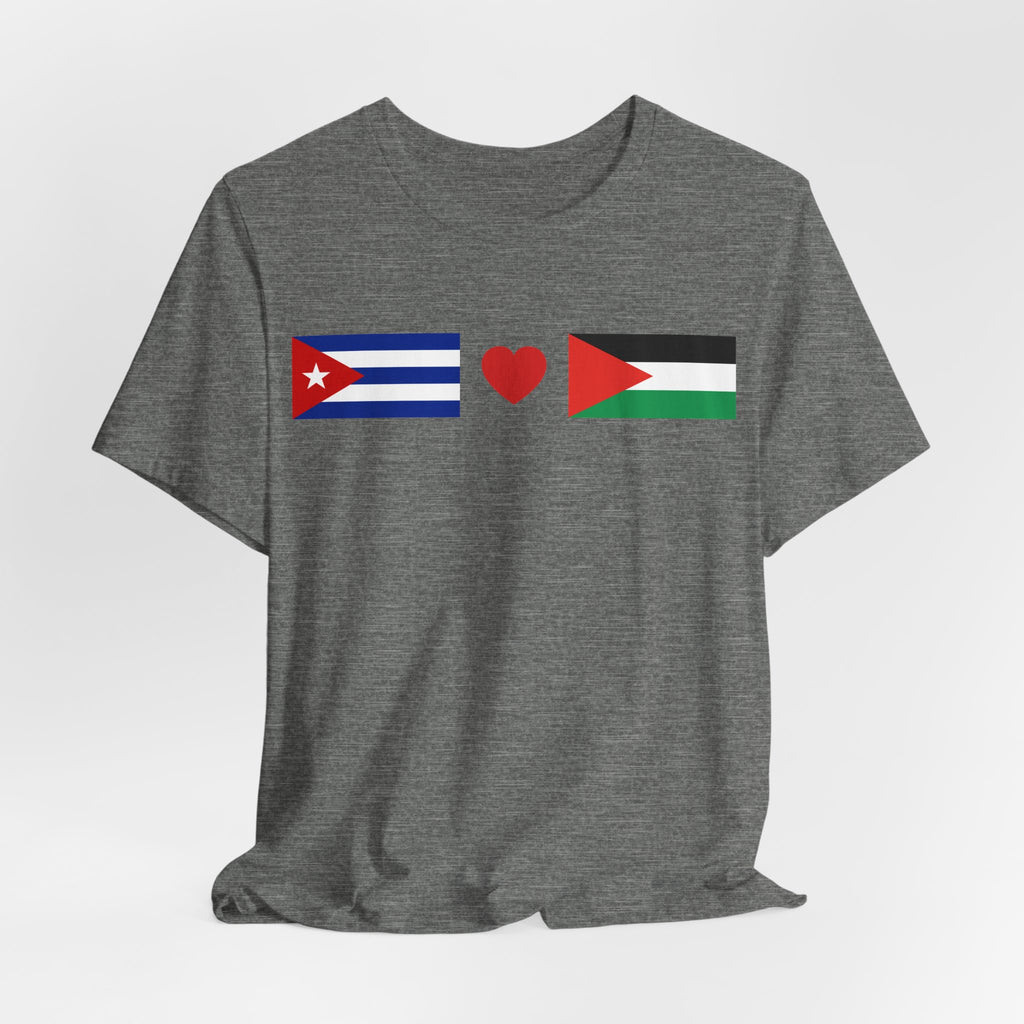 Cuba + Palestine Heart Flag Tee