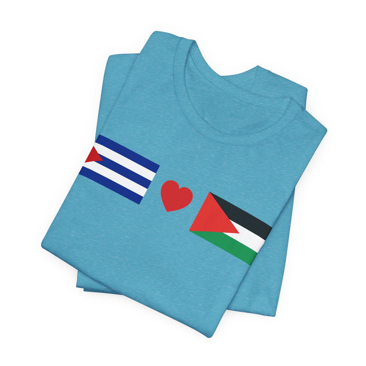 Cuba + Palestine Heart Flag Tee