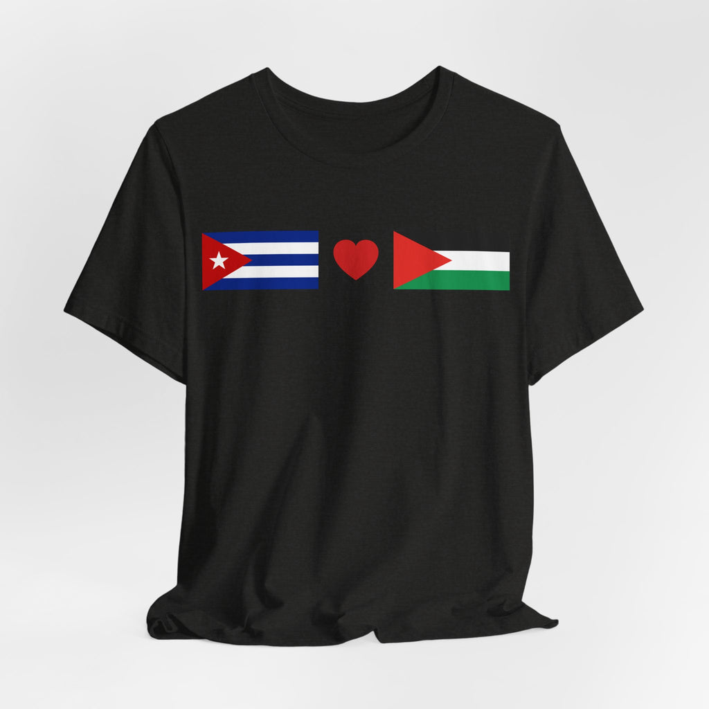 Cuba + Palestine Heart Flag Tee