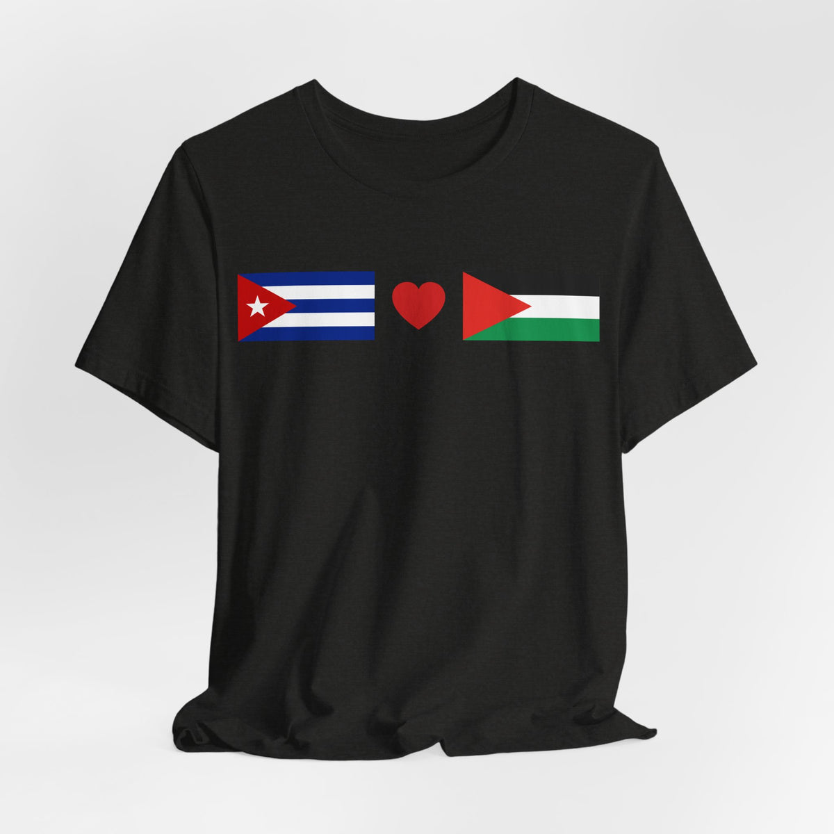 Cuba + Palestine Heart Flag Tee