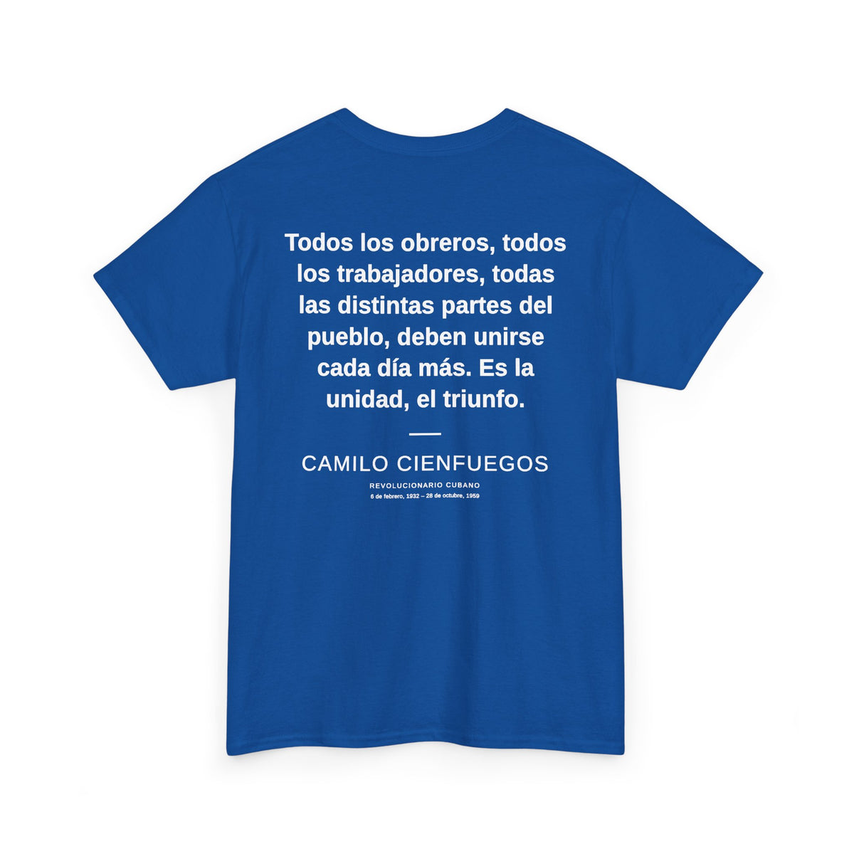 Camilo Cienfuegos Portrait Tee – Cuban Revolutionary Quote T-Shirt