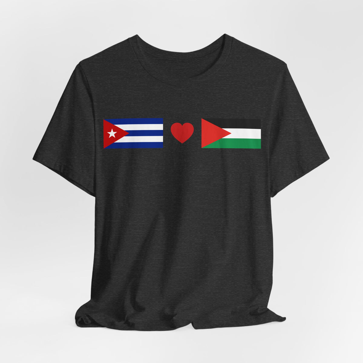 Cuba + Palestine Heart Flag Tee