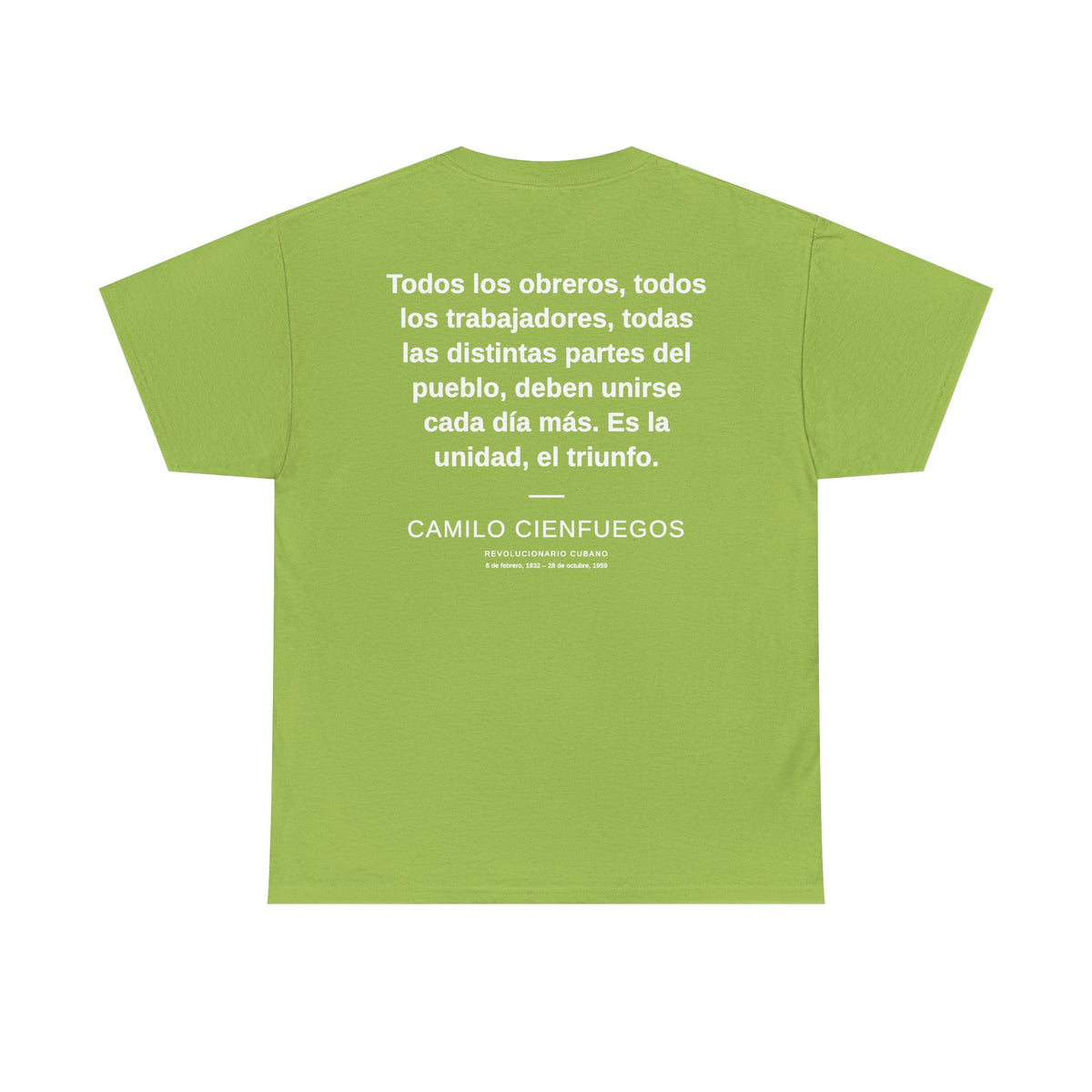Camilo Cienfuegos Portrait Tee – Cuban Revolutionary Quote T-Shirt