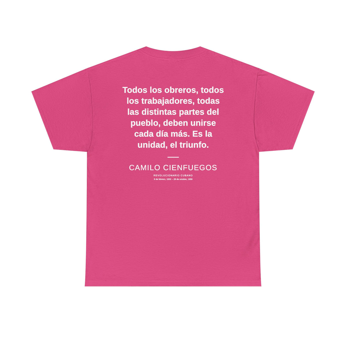 Camilo Cienfuegos Portrait Tee – Cuban Revolutionary Quote T-Shirt