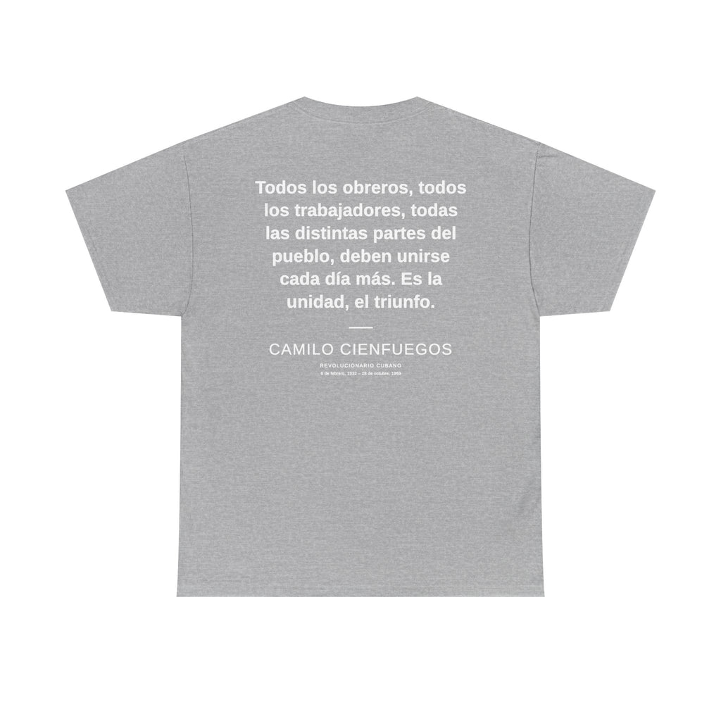 Camilo Cienfuegos Portrait Tee – Cuban Revolutionary Quote T-Shirt