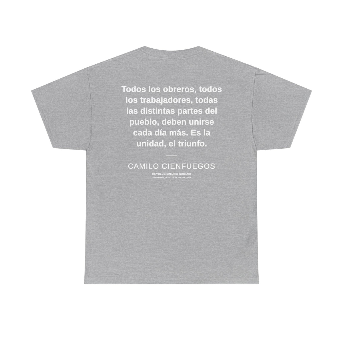 Camilo Cienfuegos Portrait Tee – Cuban Revolutionary Quote T-Shirt