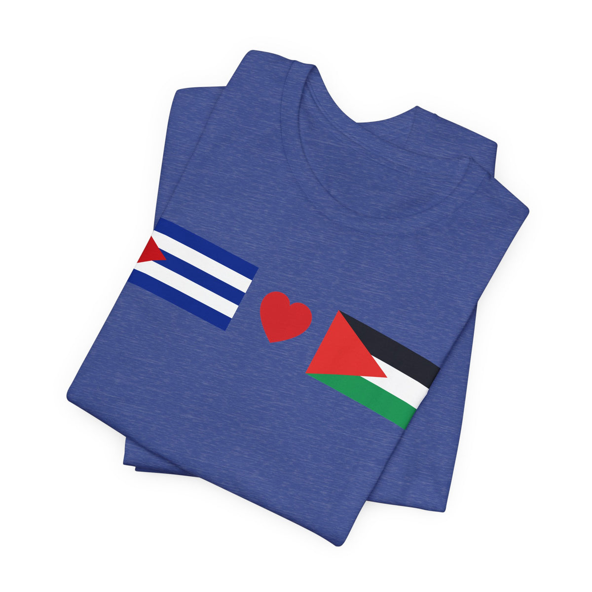 Cuba + Palestine Heart Flag Tee