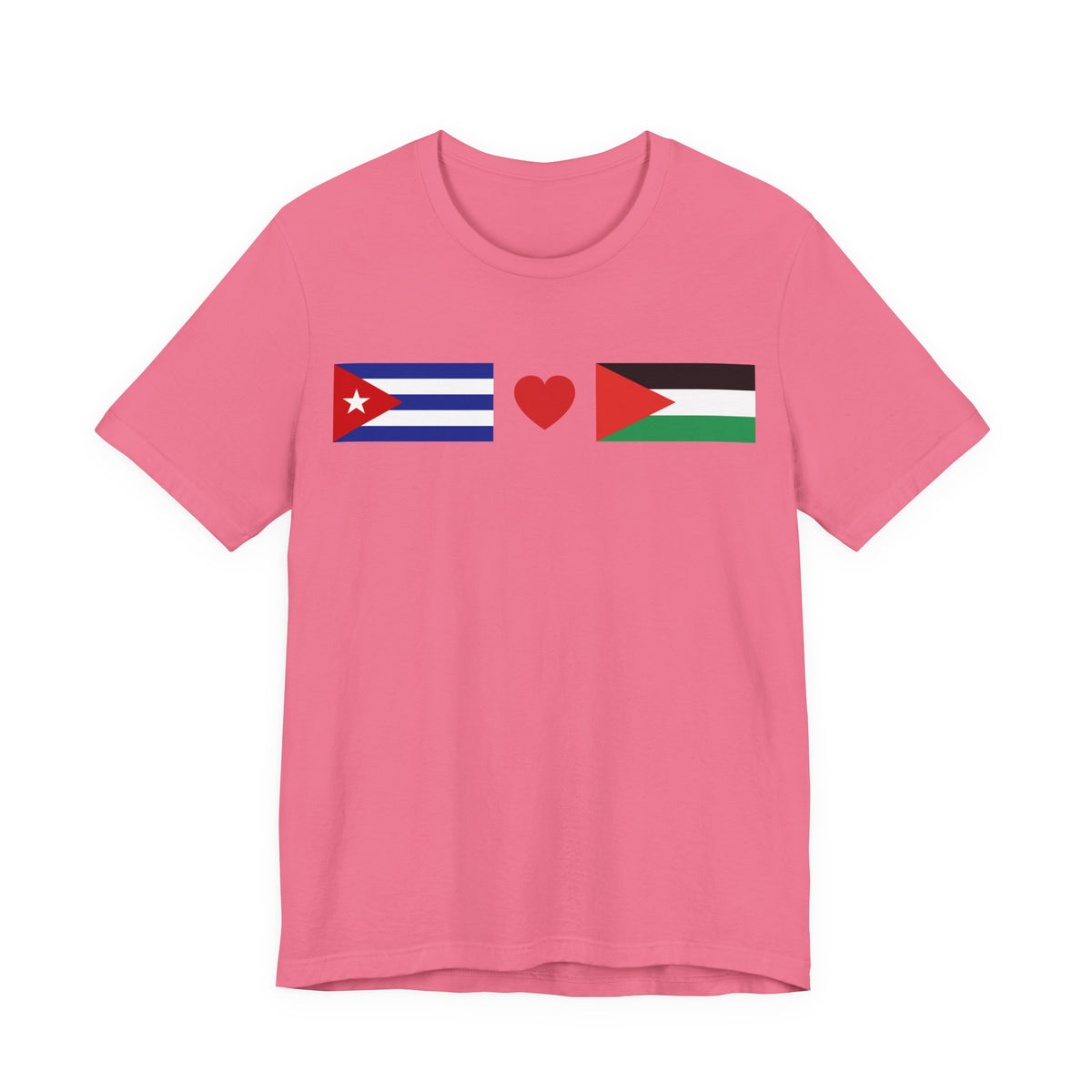 Cuba + Palestine Heart Flag Tee
