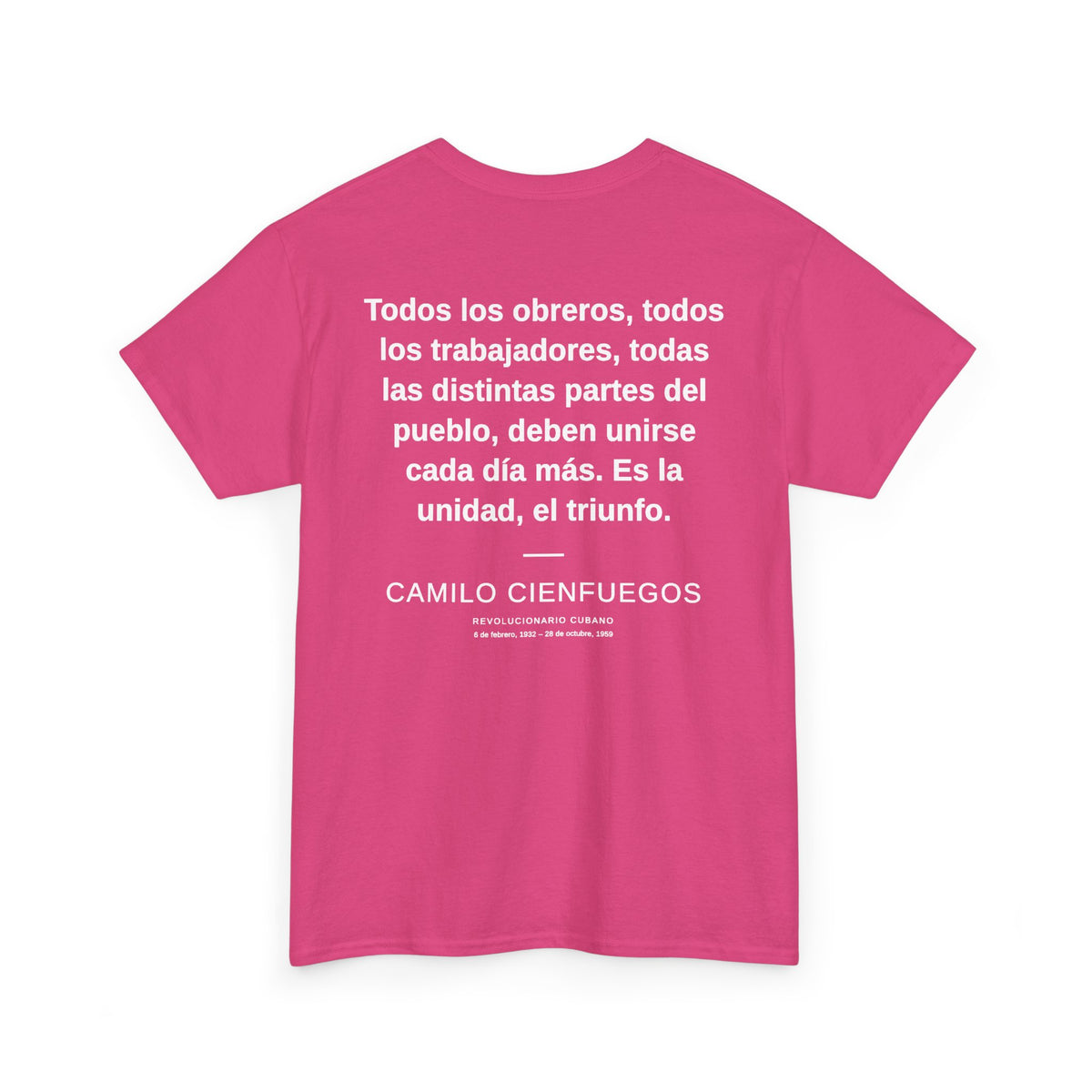 Camilo Cienfuegos Portrait Tee – Cuban Revolutionary Quote T-Shirt