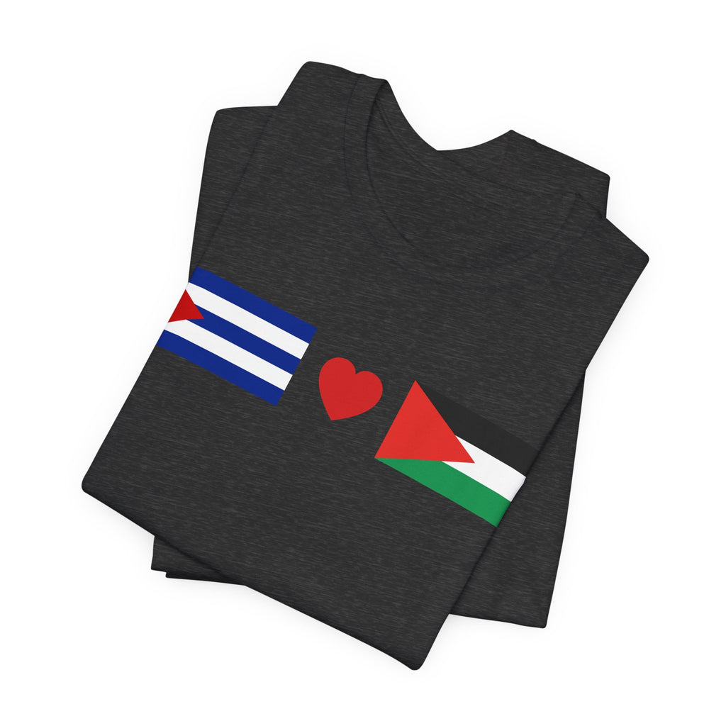 Cuba + Palestine Heart Flag Tee
