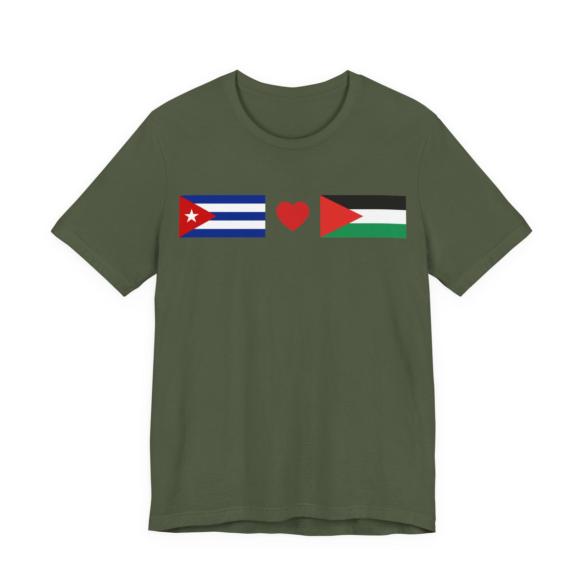 Cuba + Palestine Heart Flag Tee