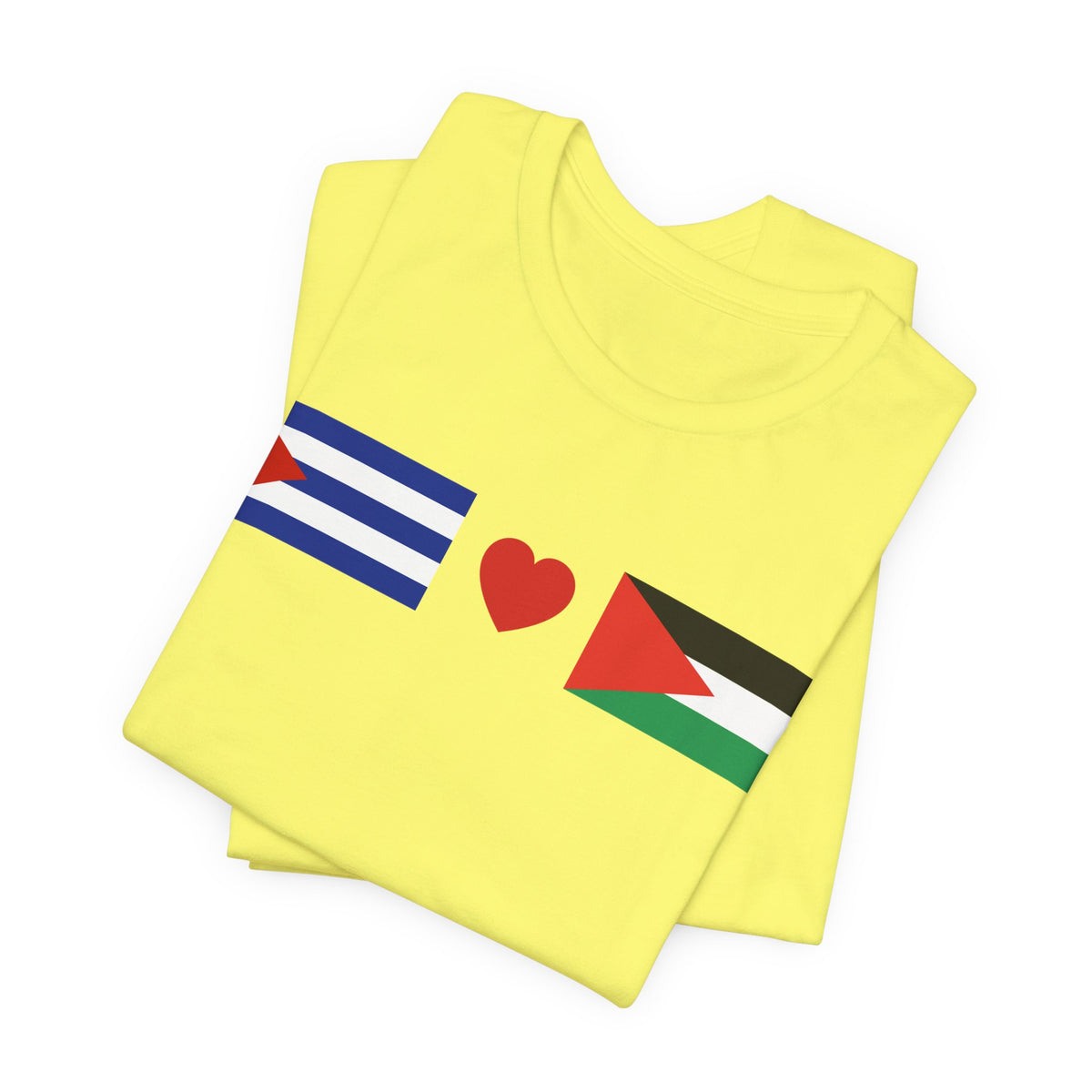 Cuba + Palestine Heart Flag Tee