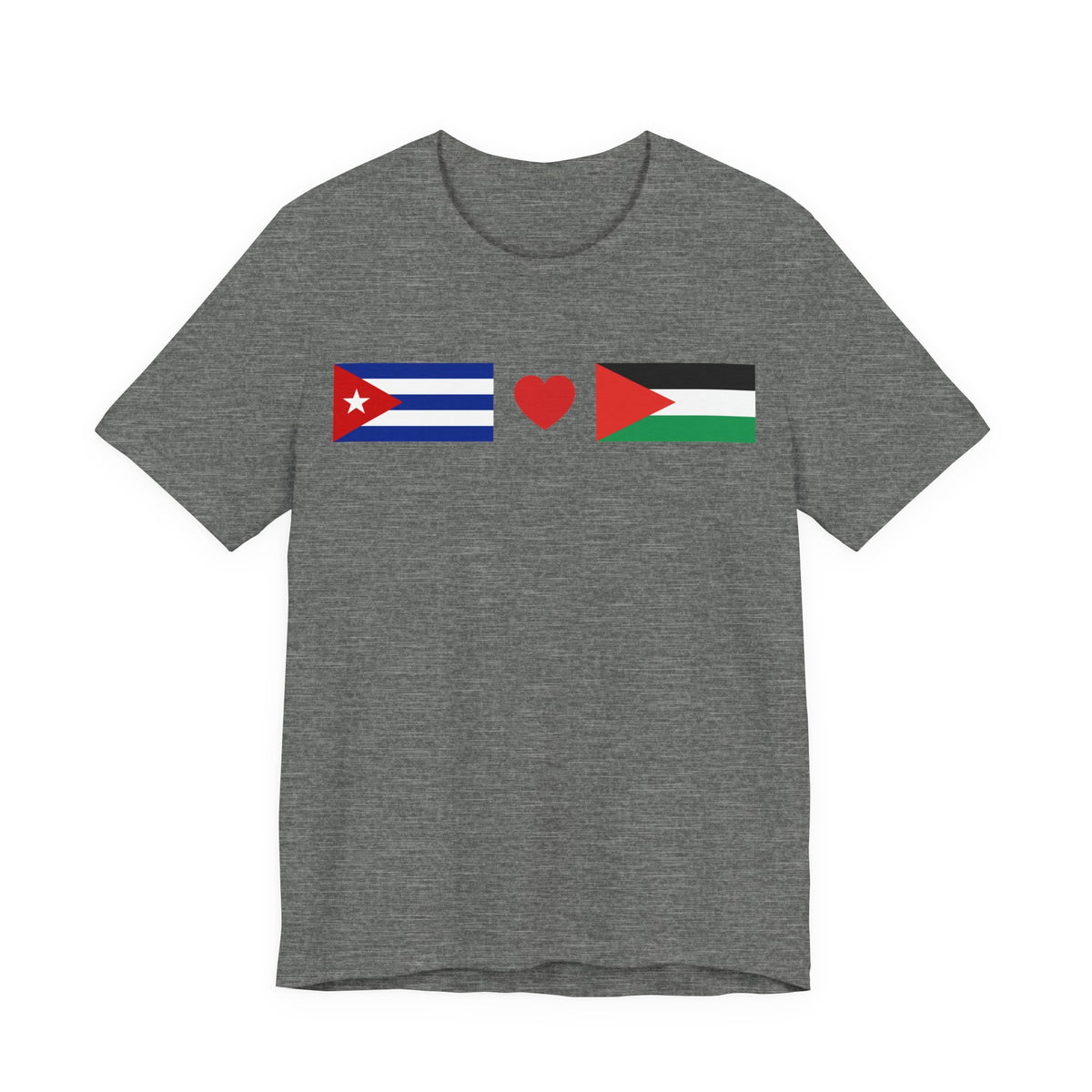 Cuba + Palestine Heart Flag Tee