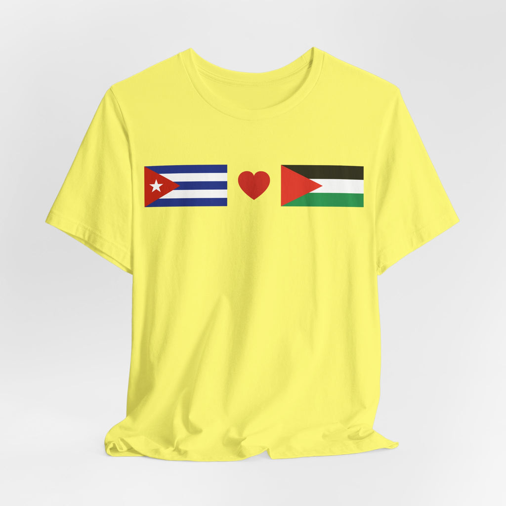 Cuba + Palestine Heart Flag Tee