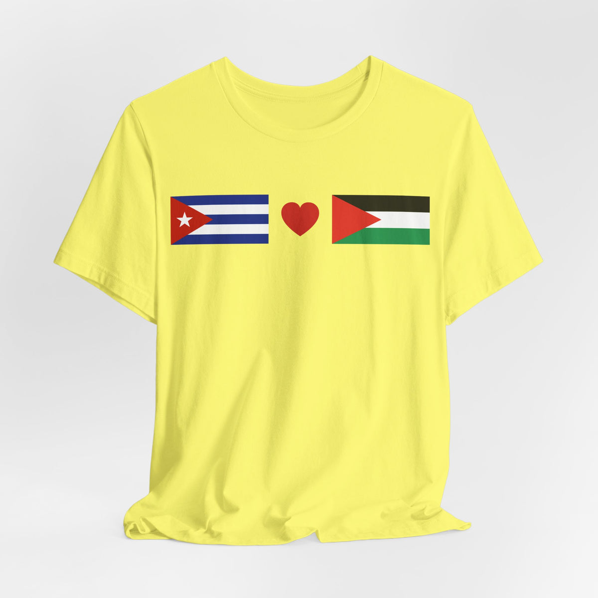 Cuba + Palestine Heart Flag Tee