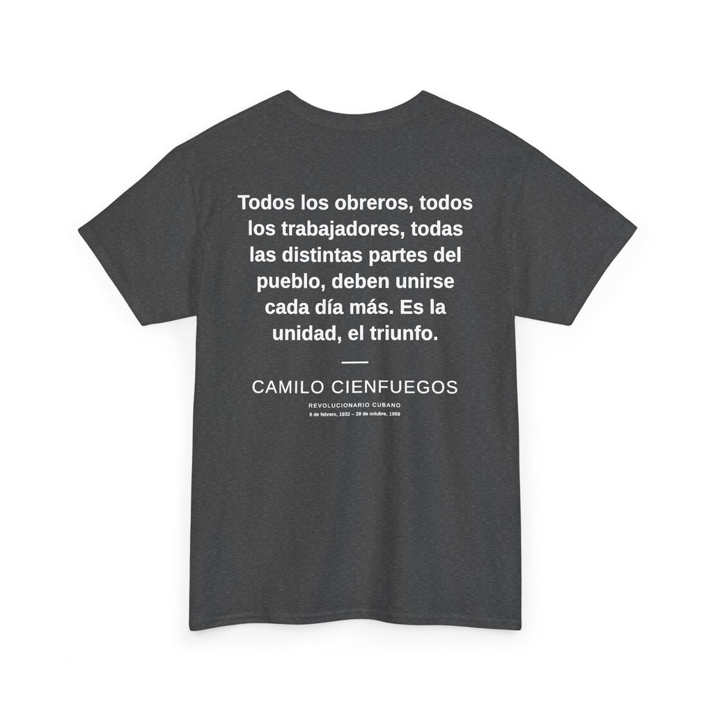 Camilo Cienfuegos Portrait Tee – Cuban Revolutionary Quote T-Shirt
