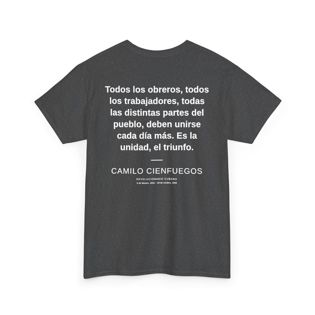 Camilo Cienfuegos Portrait Tee – Cuban Revolutionary Quote T-Shirt