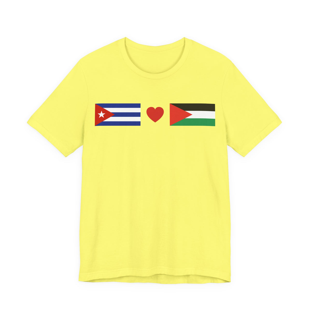 Cuba + Palestine Heart Flag Tee