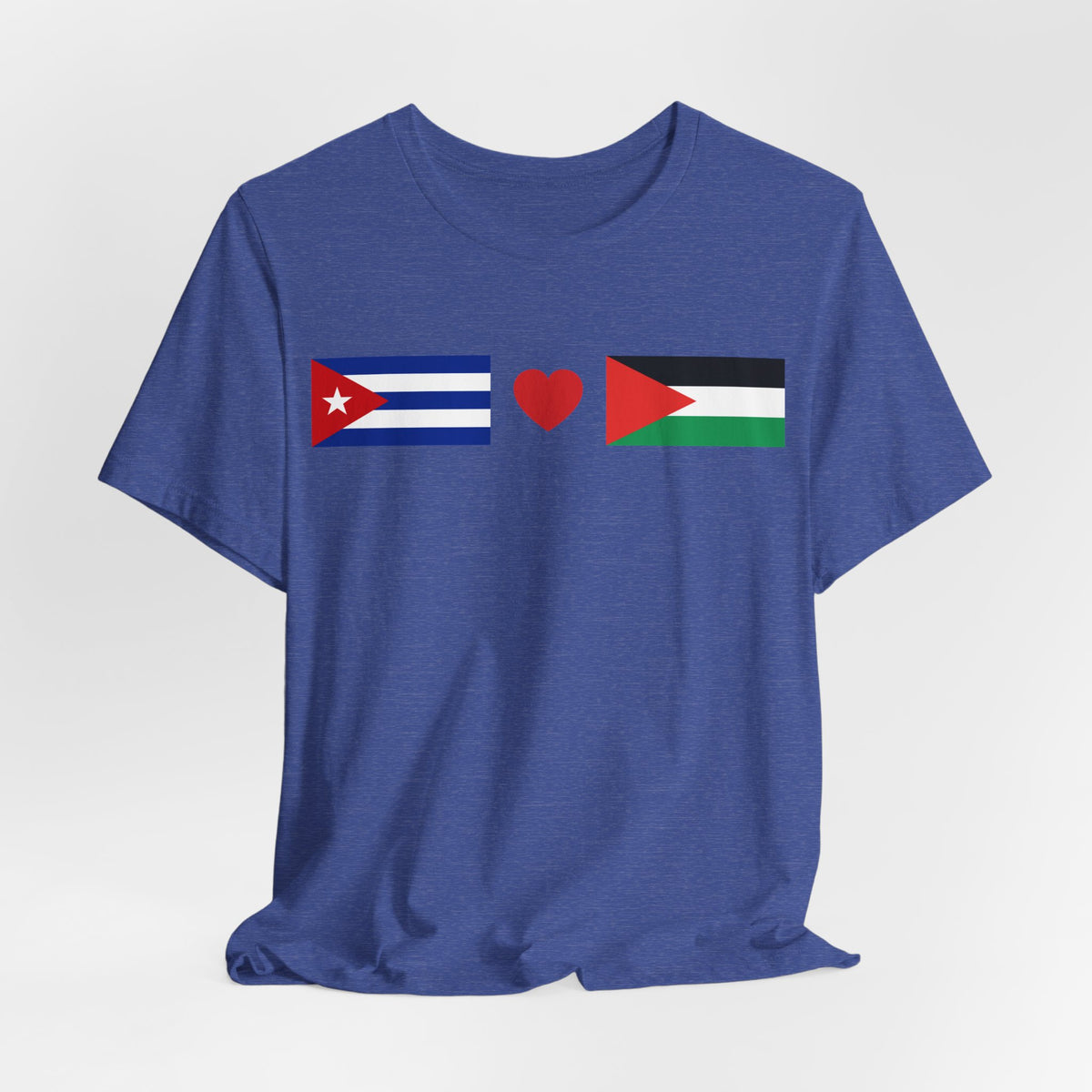 Cuba + Palestine Heart Flag Tee