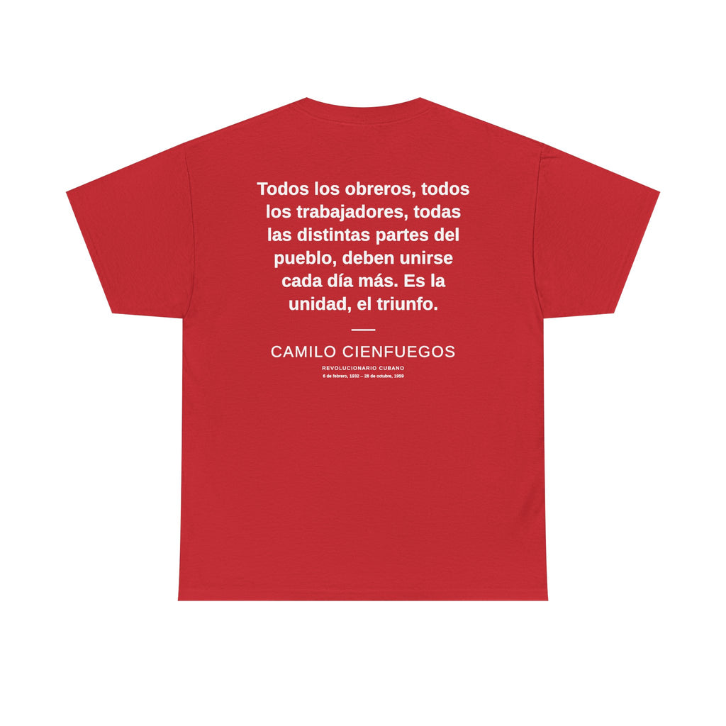 Camilo Cienfuegos Portrait Tee – Cuban Revolutionary Quote T-Shirt