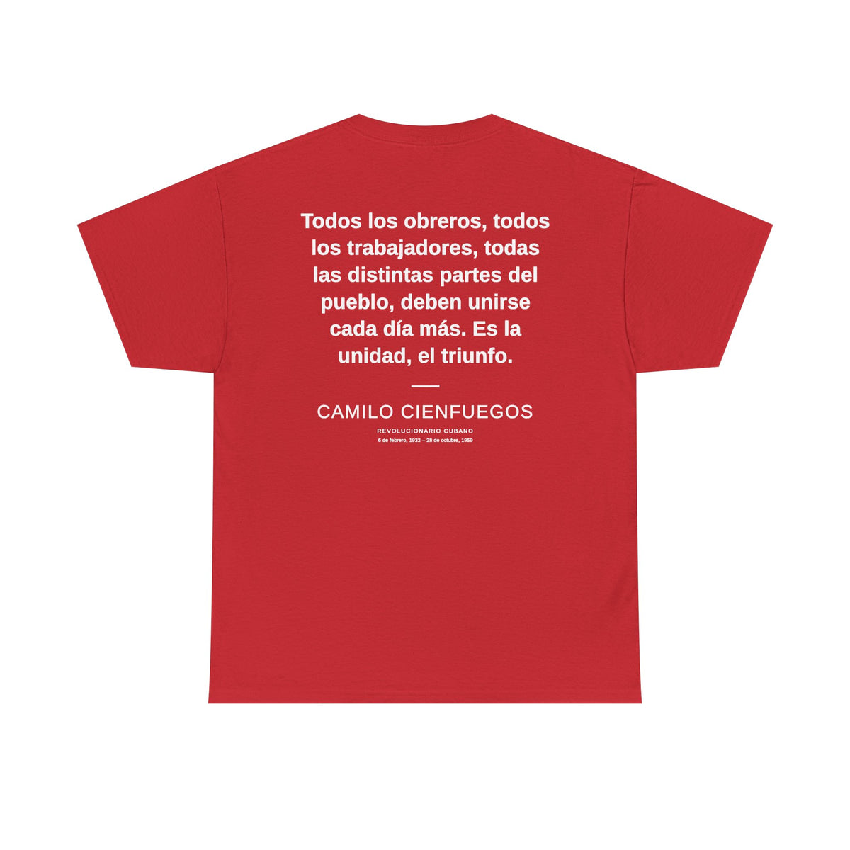 Camilo Cienfuegos Portrait Tee – Cuban Revolutionary Quote T-Shirt