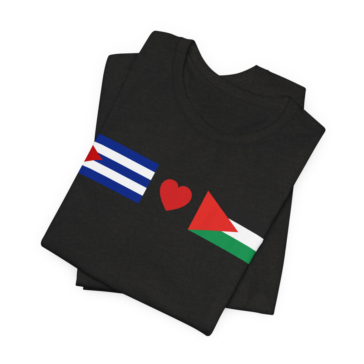 Cuba + Palestine Heart Flag Tee