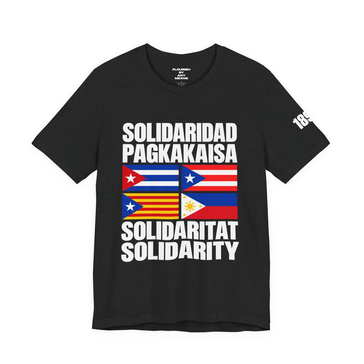 Solidarity Flags Tee — "Solidaridad Pagkakaisa" Multilingual Solidarity T‑Shirt