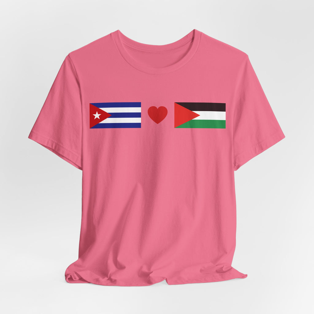 Cuba + Palestine Heart Flag Tee