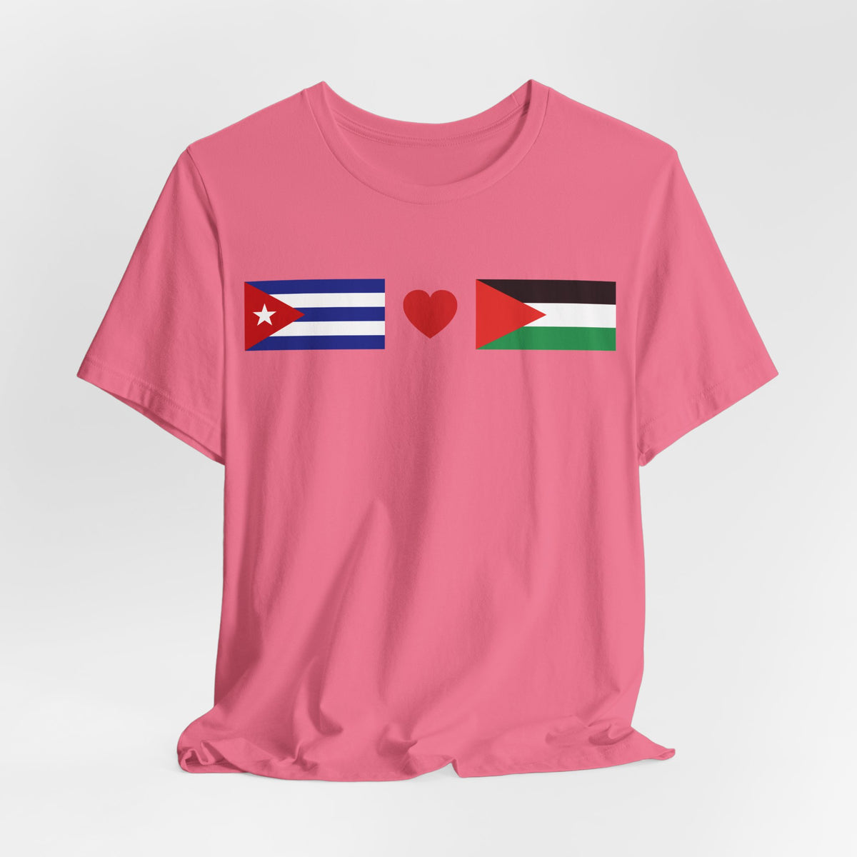 Cuba + Palestine Heart Flag Tee