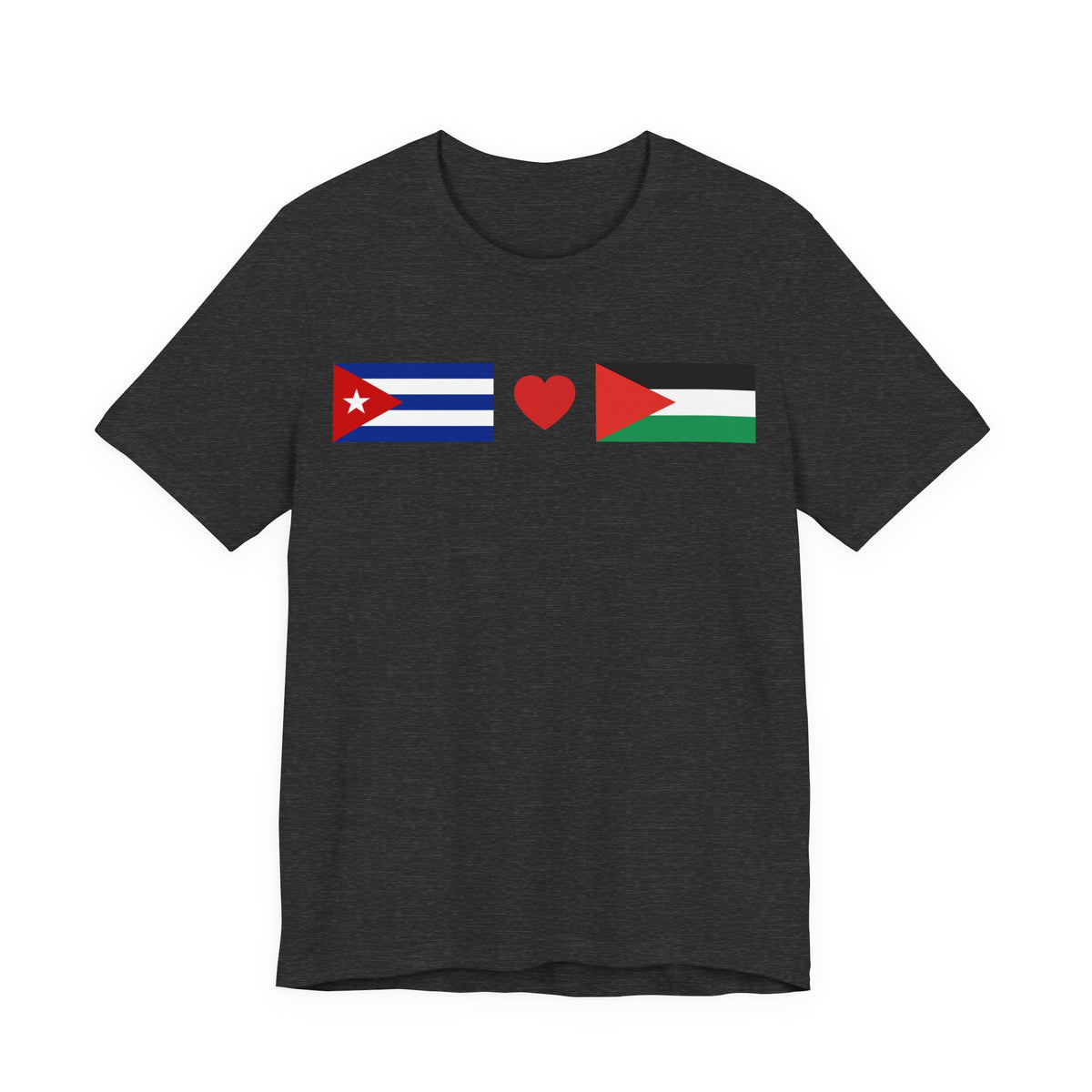 Cuba + Palestine Heart Flag Tee