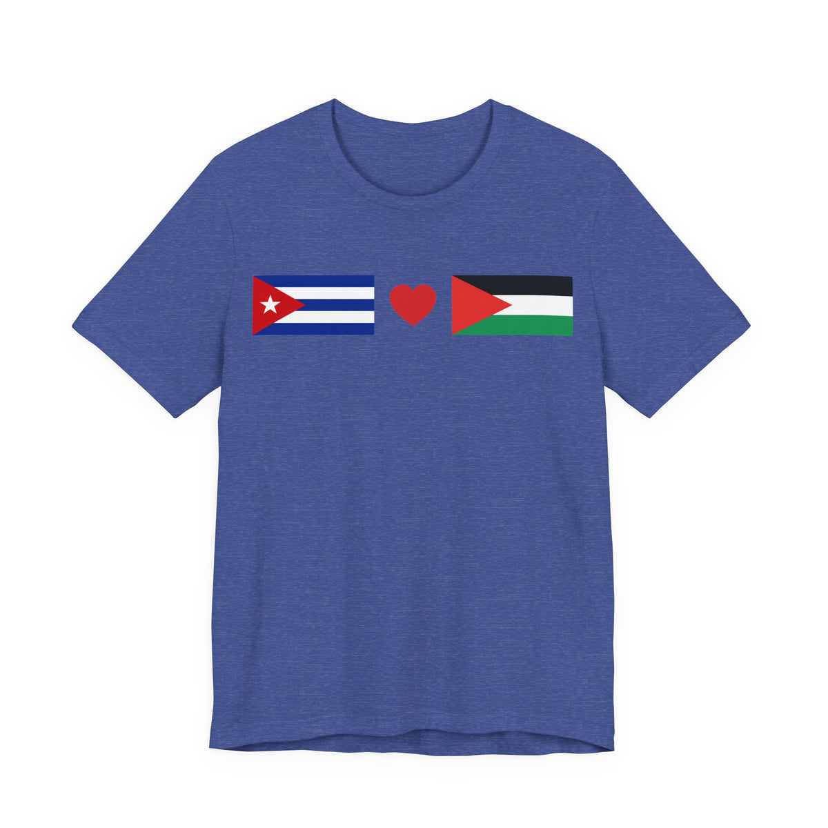 Cuba + Palestine Heart Flag Tee
