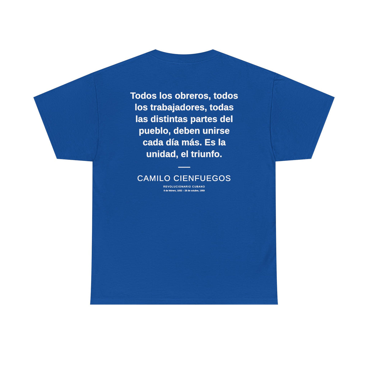 Camilo Cienfuegos Portrait Tee – Cuban Revolutionary Quote T-Shirt