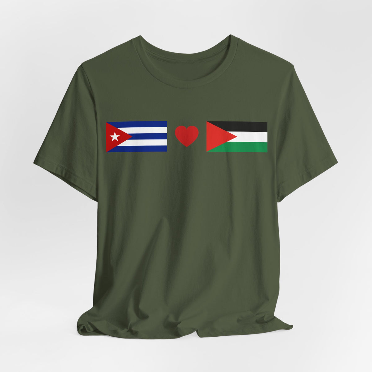 Cuba + Palestine Heart Flag Tee