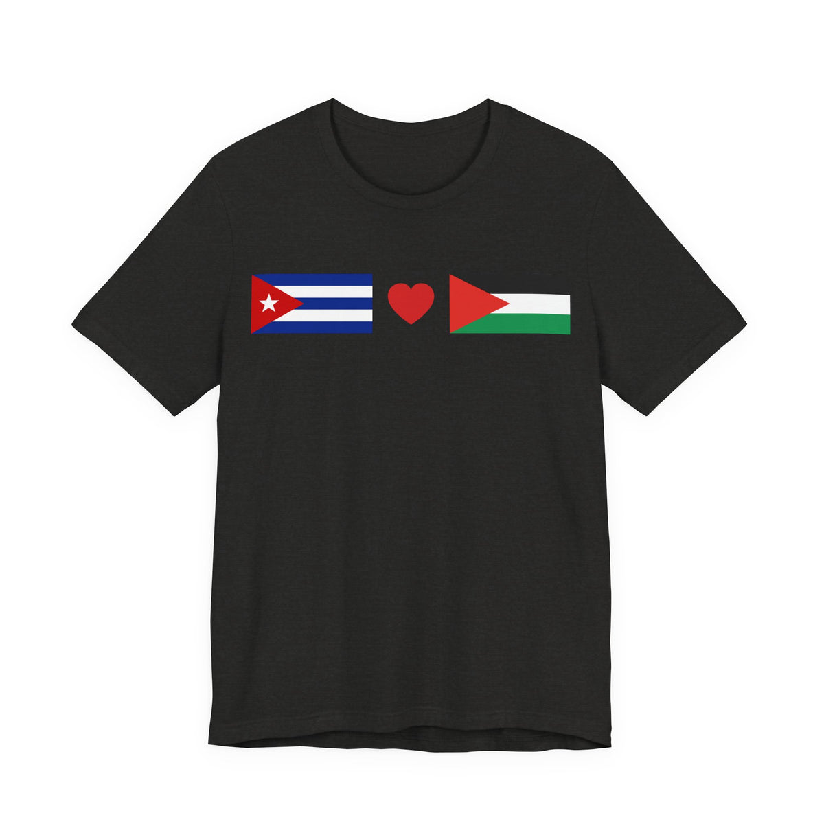 Cuba + Palestine Heart Flag Tee