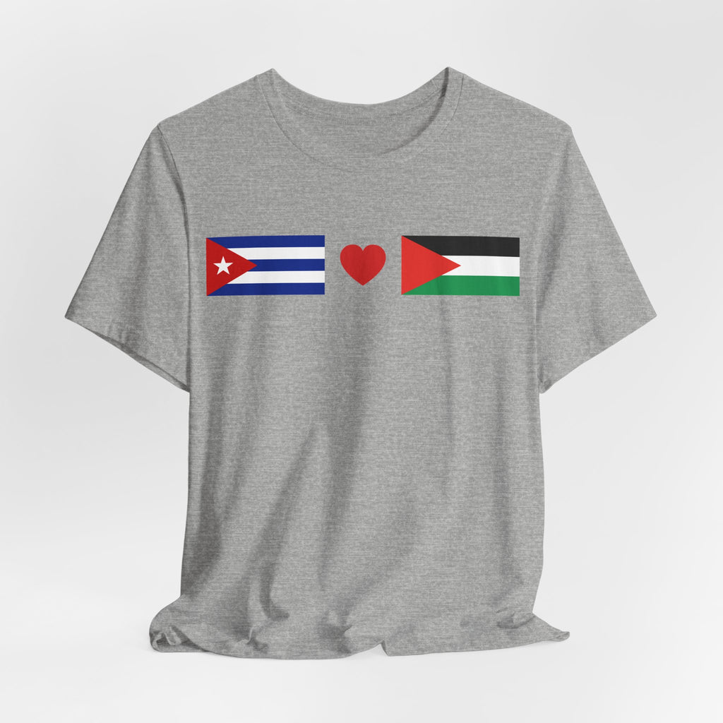 Cuba + Palestine Heart Flag Tee