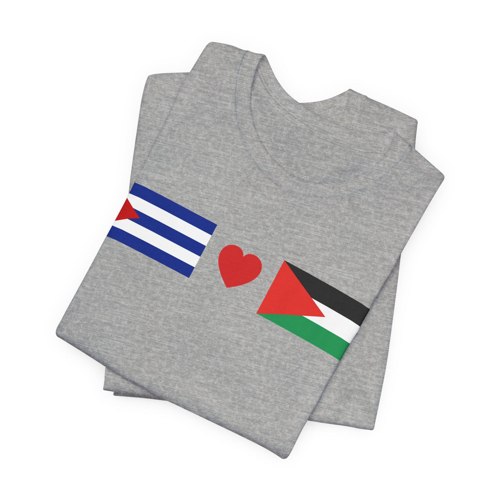 Cuba + Palestine Heart Flag Tee