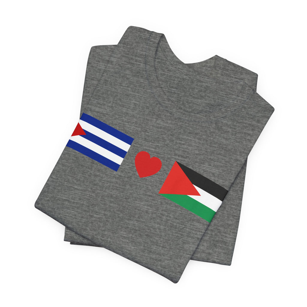 Cuba + Palestine Heart Flag Tee
