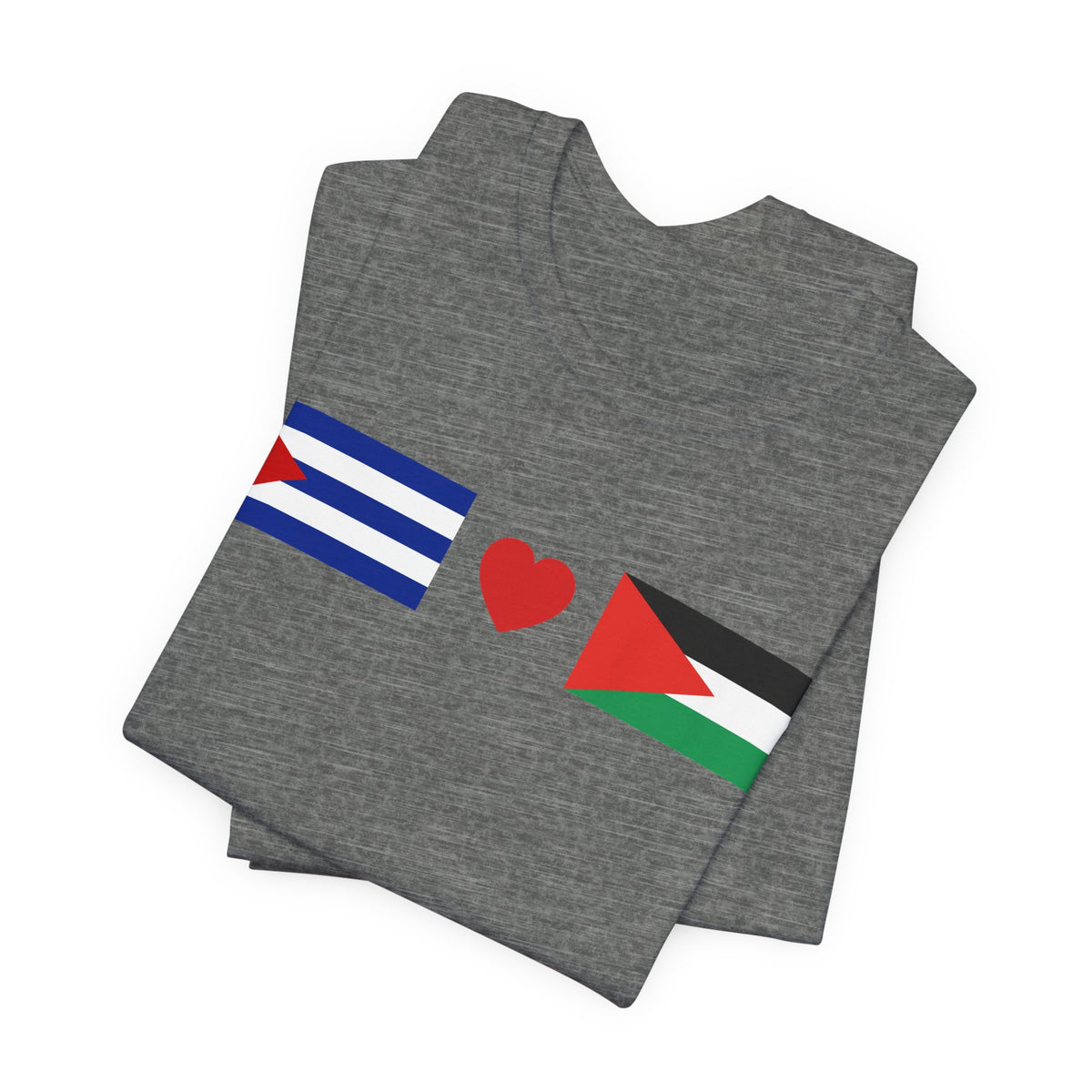 Cuba + Palestine Heart Flag Tee