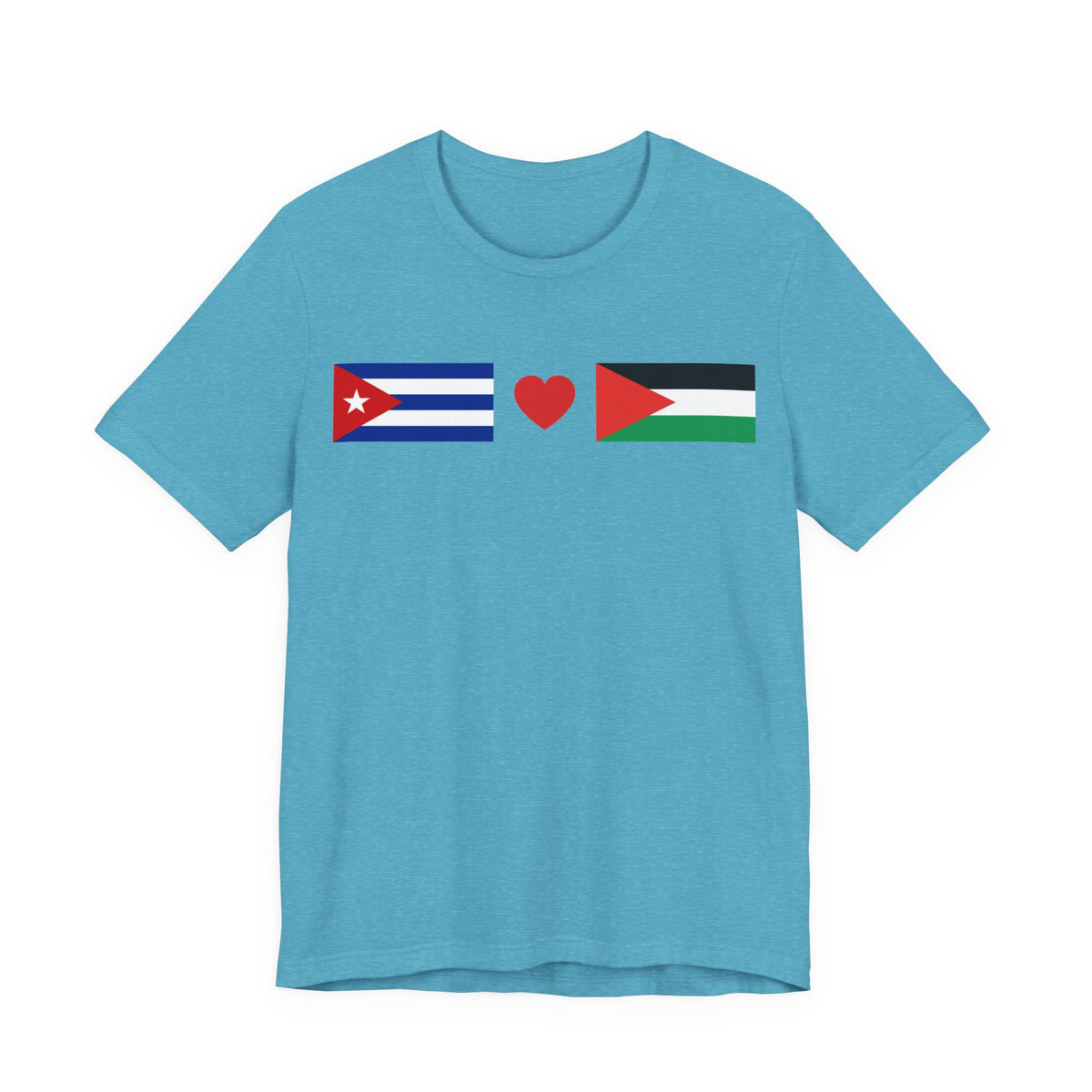 Cuba + Palestine Heart Flag Tee