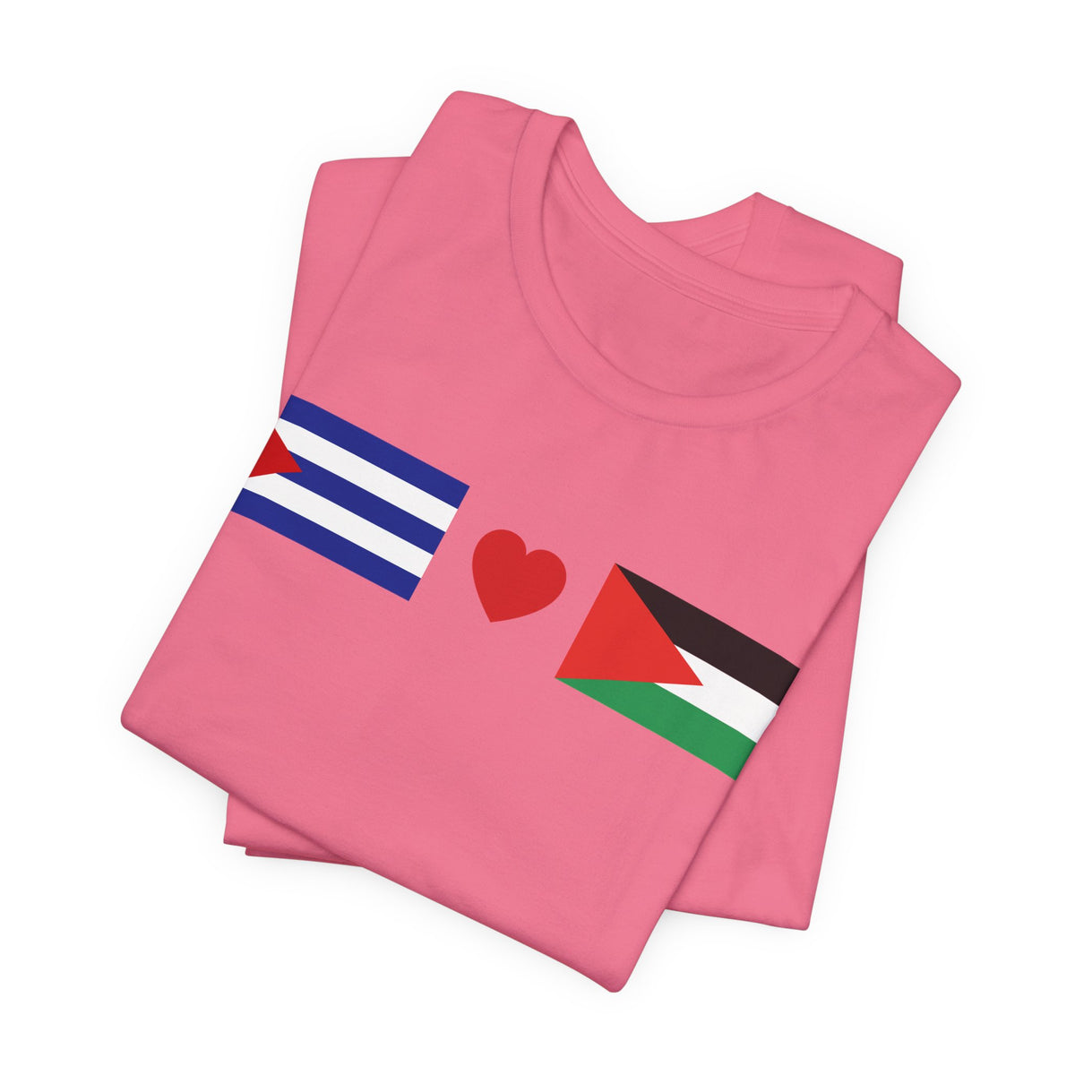 Cuba + Palestine Heart Flag Tee