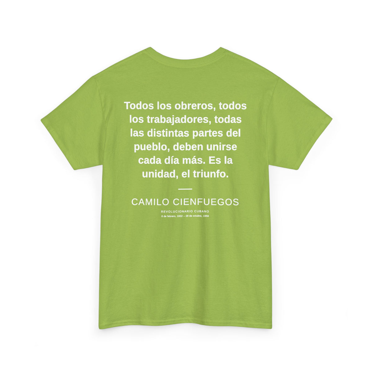 Camilo Cienfuegos Portrait Tee – Cuban Revolutionary Quote T-Shirt
